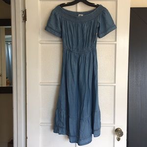 NWT Old Navy off the shoulder dress denim blue